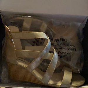 Metallic Gold Strappy Sandals
